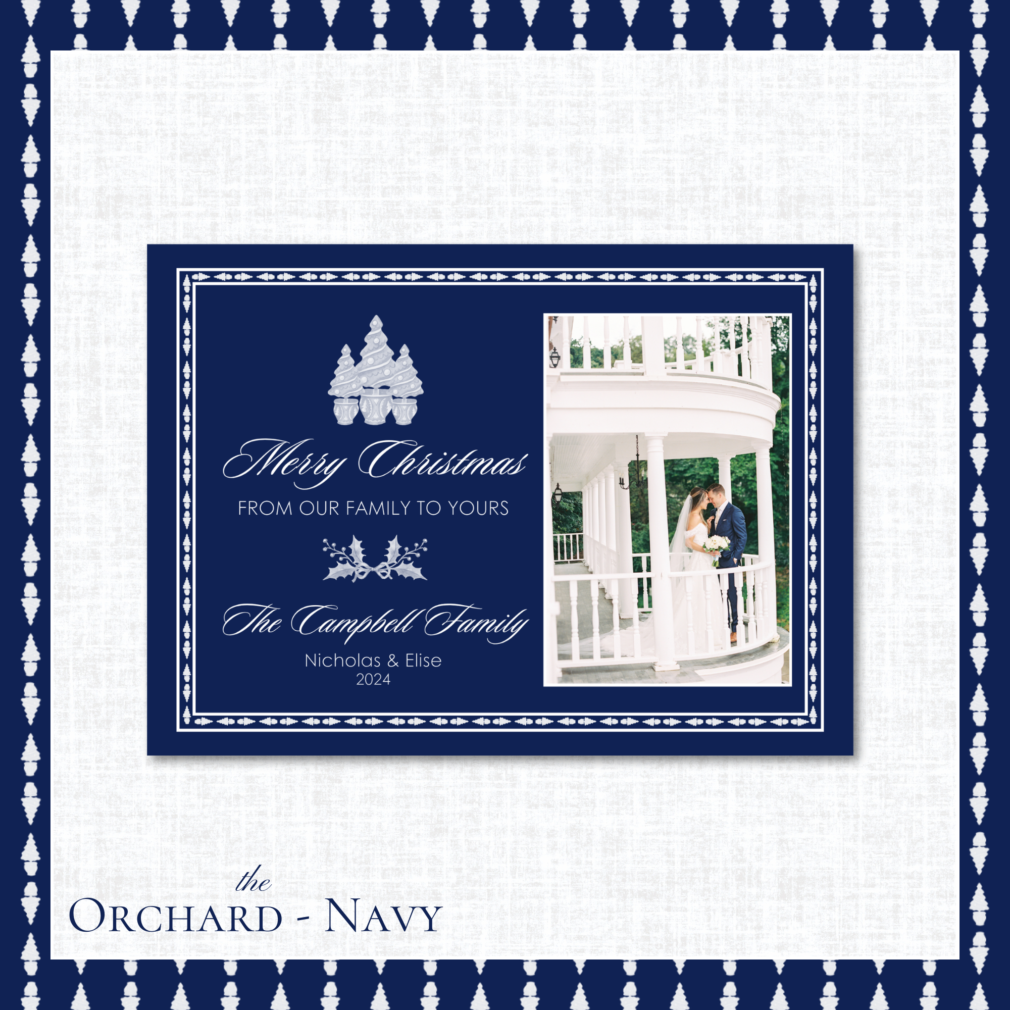 Orchard Holiday Card | Horizontal | Navy