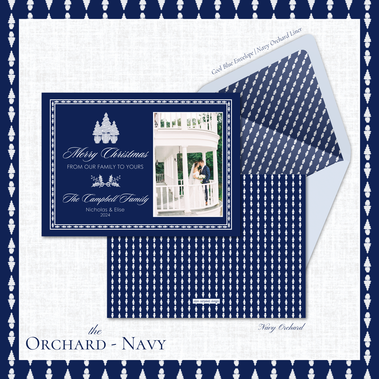 Orchard Holiday Card | Horizontal | Navy