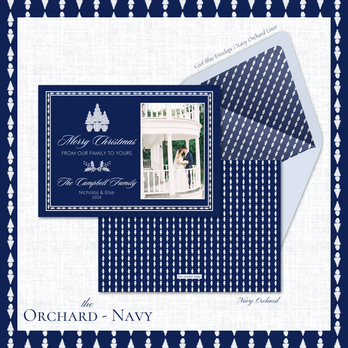 Load image 1 in gallery view. Orchard Holiday Card | Horizontal | Navy