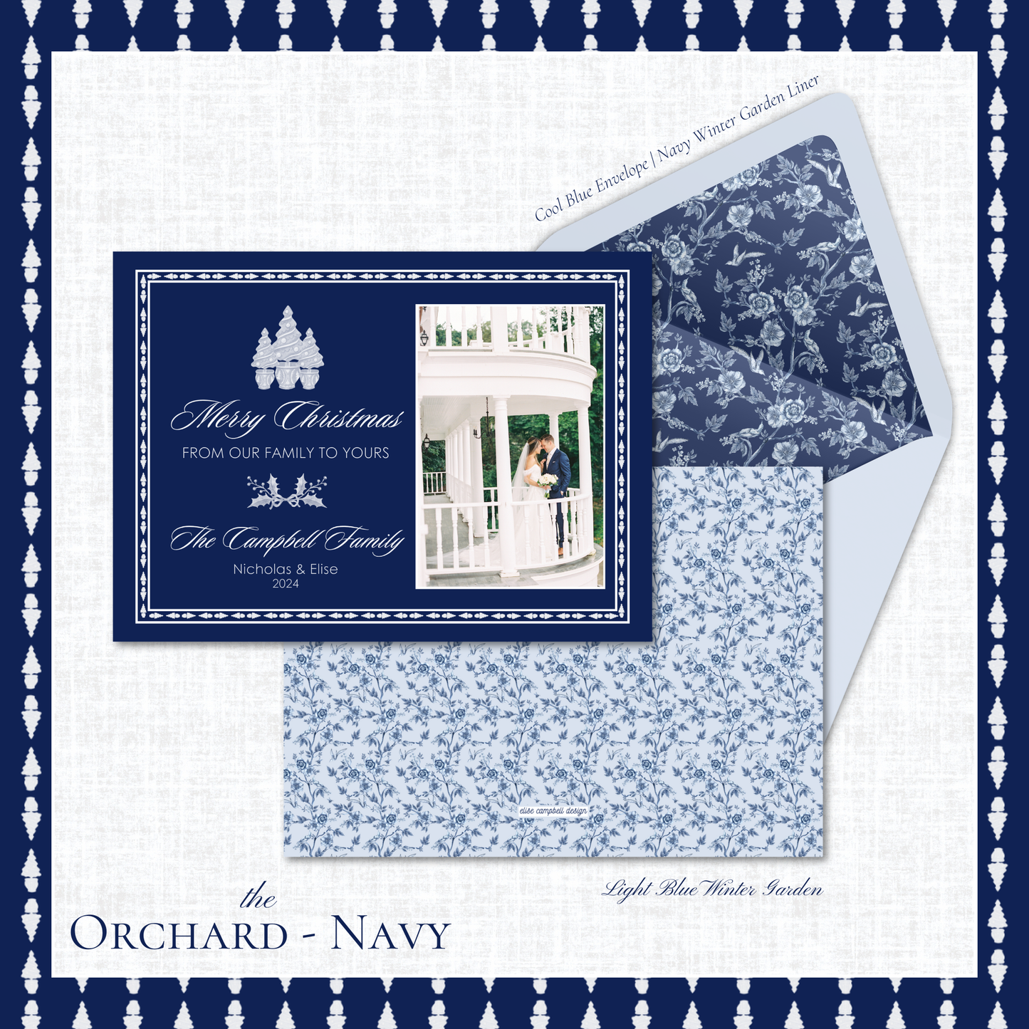 Orchard Holiday Card | Horizontal | Navy