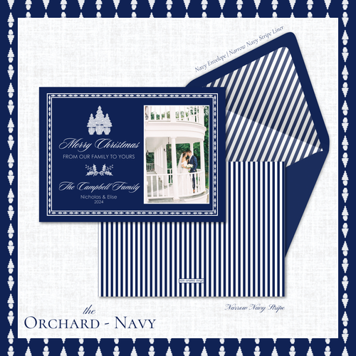 Load image 1 in gallery view. Orchard Holiday Card | Horizontal | Navy