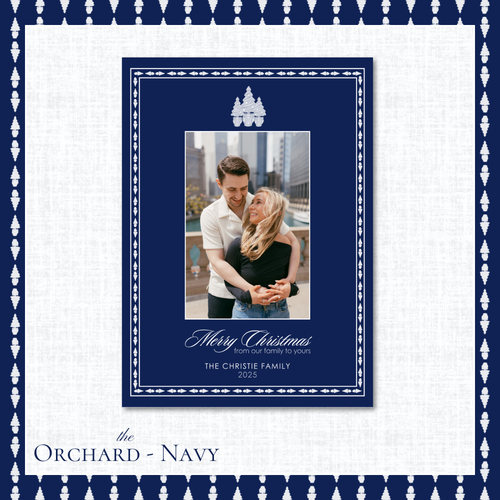 Load image 1 in gallery view. Orchard Holiday Card | Vertical | Navy