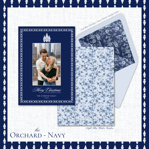 Load image 1 in gallery view. Orchard Holiday Card | Vertical | Navy