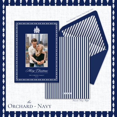Load image 1 in gallery view. Orchard Holiday Card | Vertical | Navy