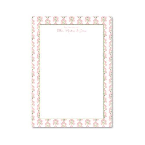 Load image 1 in gallery view. Pink Hydrangea Block Print | Custom 5x7 Notepad