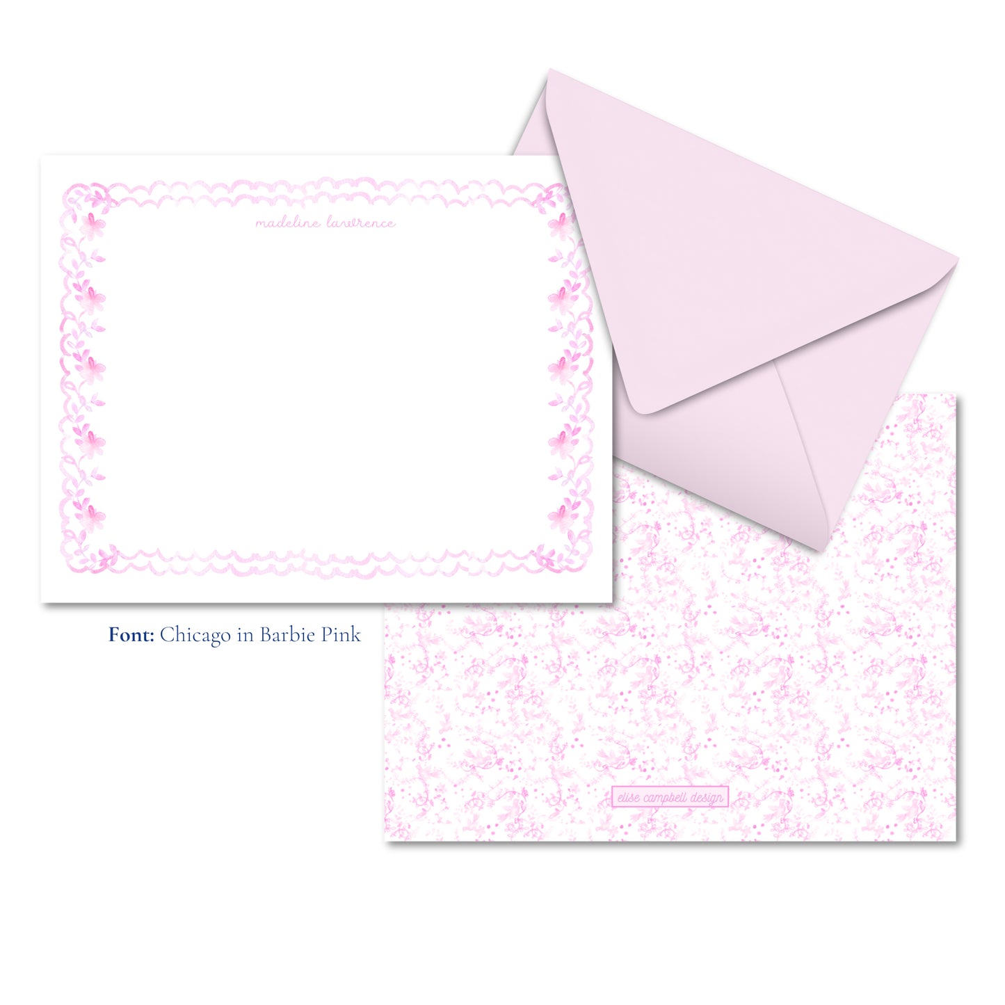 Pink Priano Notecards