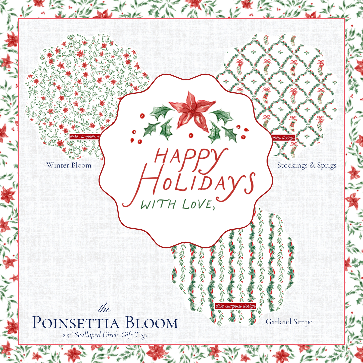 Poinsettia Bloom Gift Tag