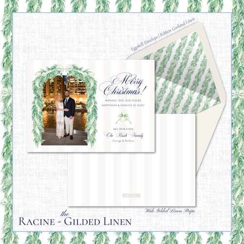 Load image 1 in gallery view. Racine Holiday Card | Horizontal | Gilded Linen