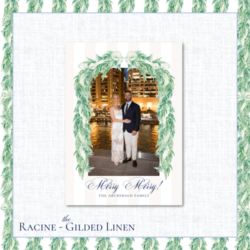 Load image 1 in gallery view. Racine Holiday Card | Vertical | Gilded Linen