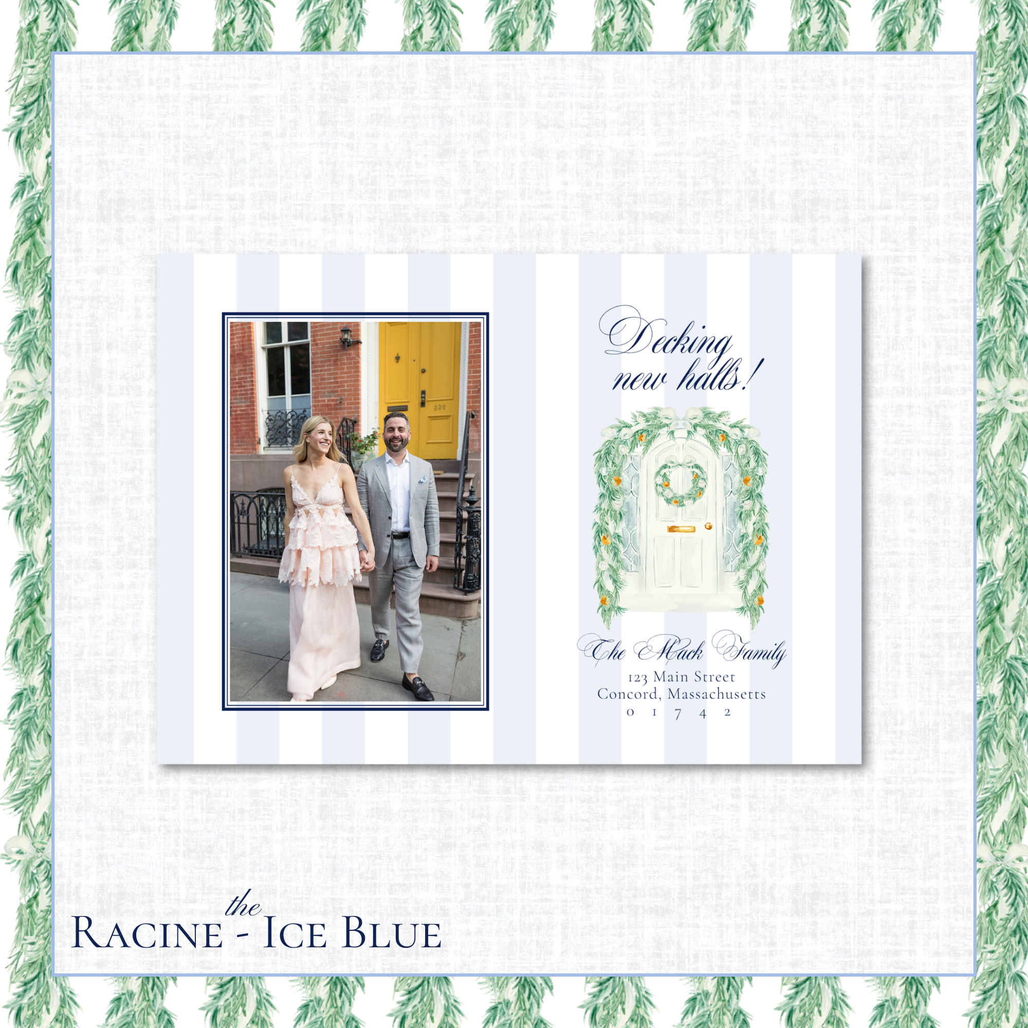 Racine Holiday Card | Horizontal | Ice Blue