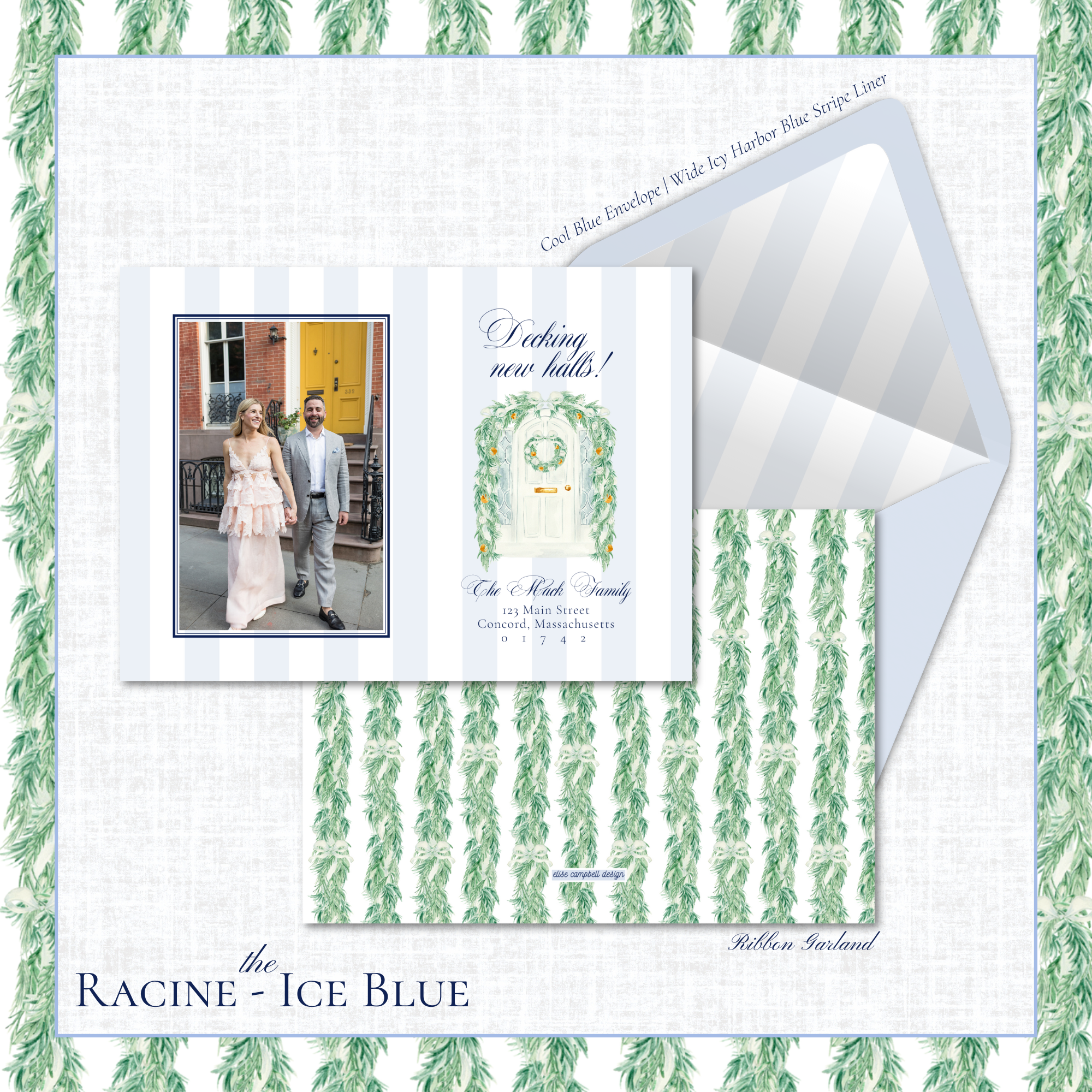 Racine Holiday Card | Horizontal | Ice Blue