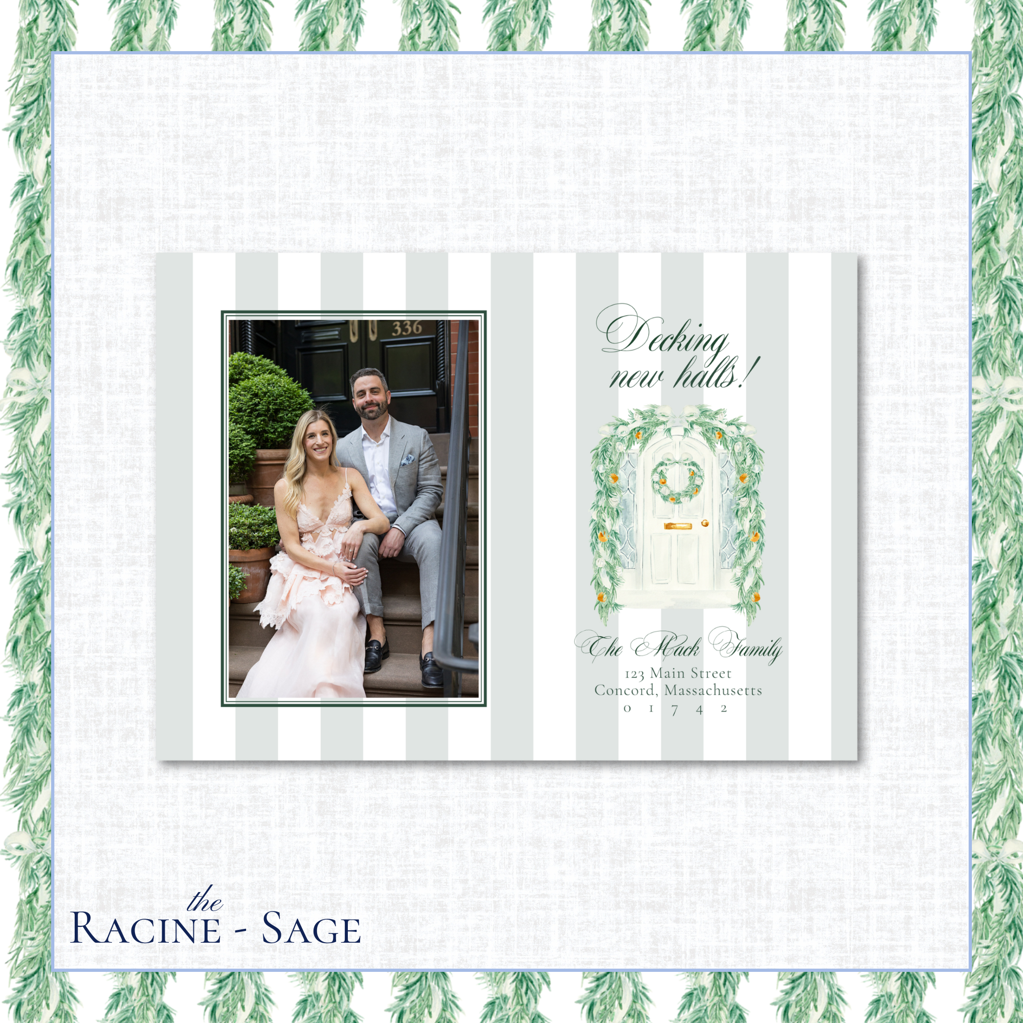 Racine Holiday Card | Horizontal | Sage