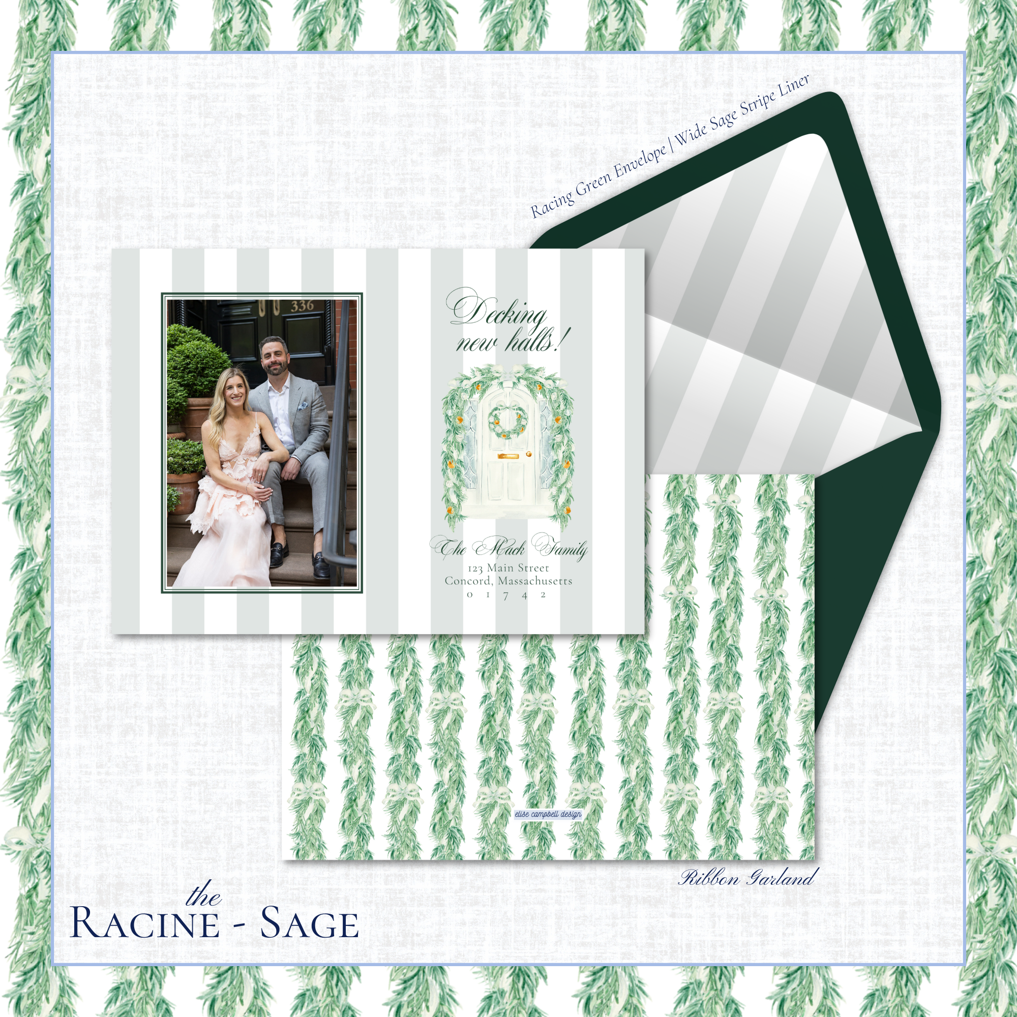 Racine Holiday Card | Horizontal | Sage