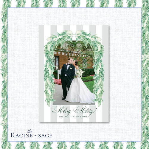 Load image 1 in gallery view. Racine Holiday Card | Vertical | Sage