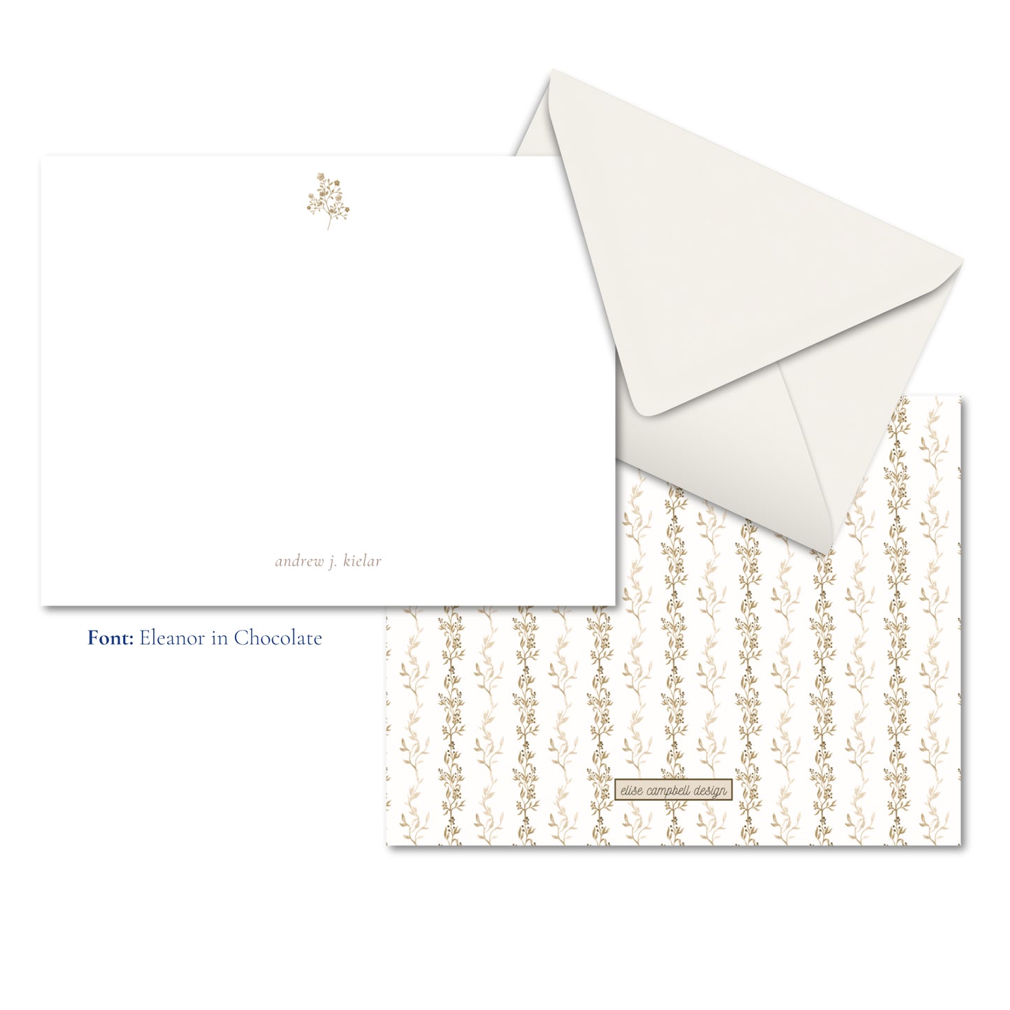 Sand Watercolor Stripe Notecards