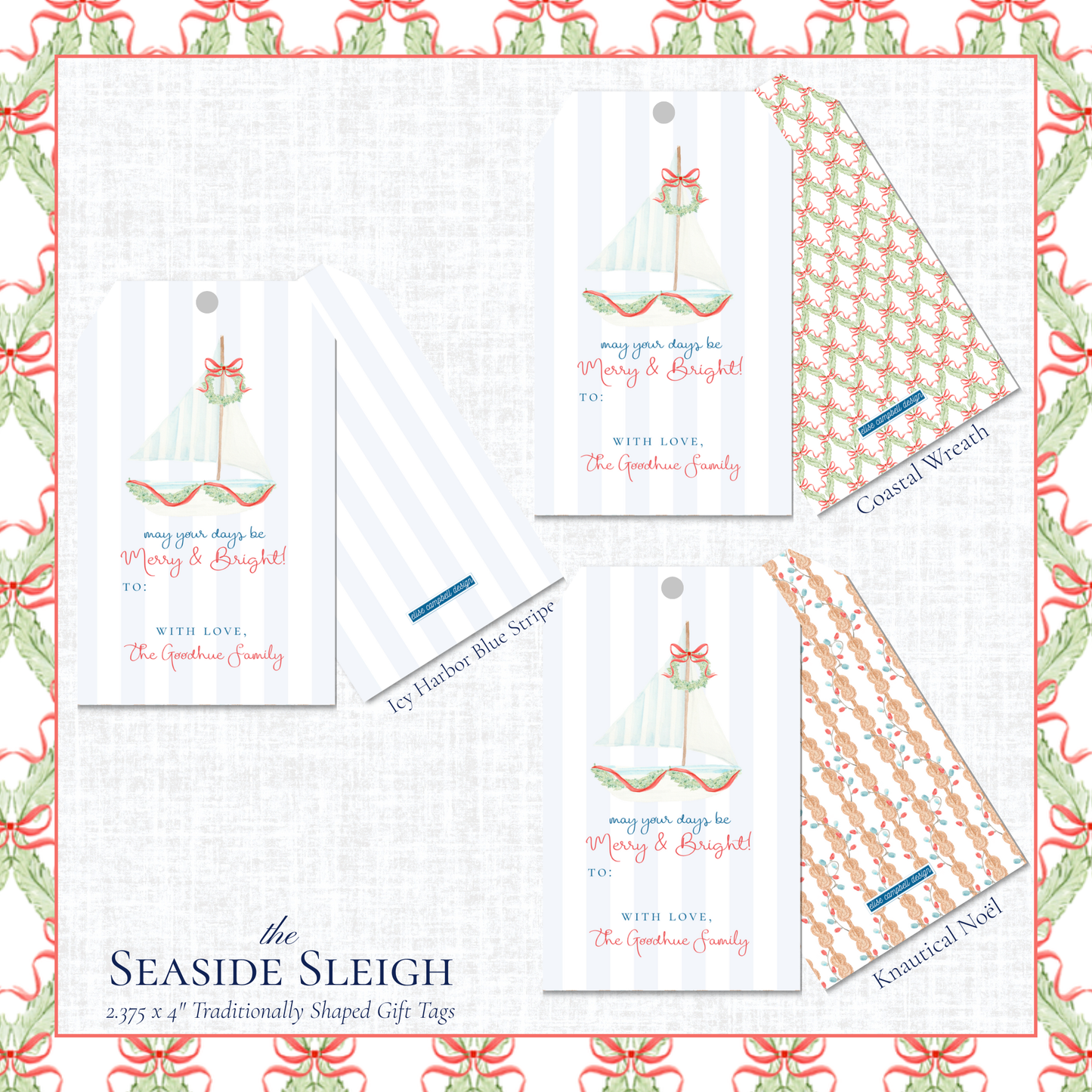 Seaside Sleigh Gift Tag