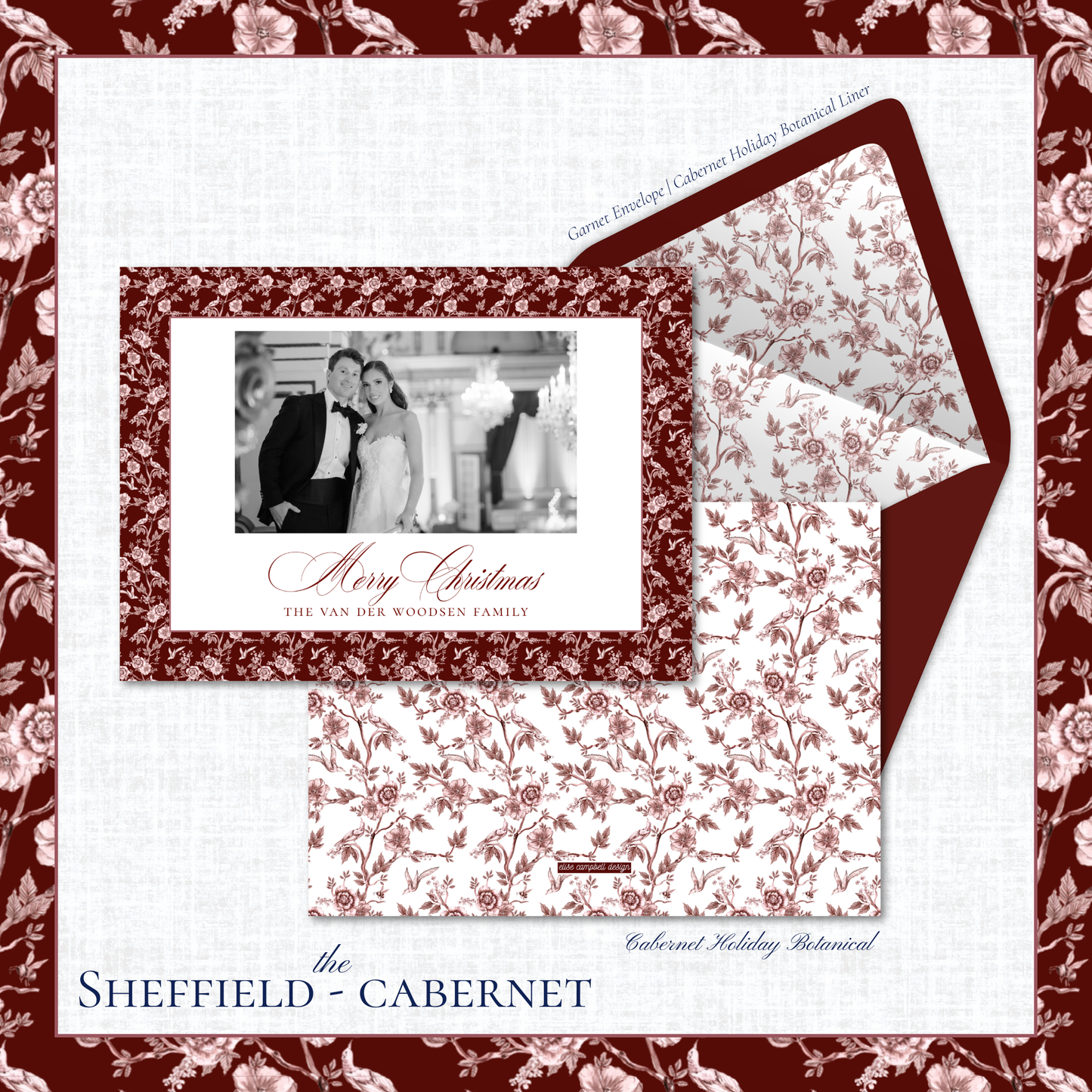 Sheffield Holiday Card | Horizontal | Cabernet