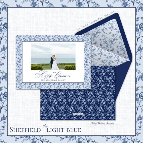 Load image 1 in gallery view. Sheffield Holiday Card | Horizontal | Light Blue