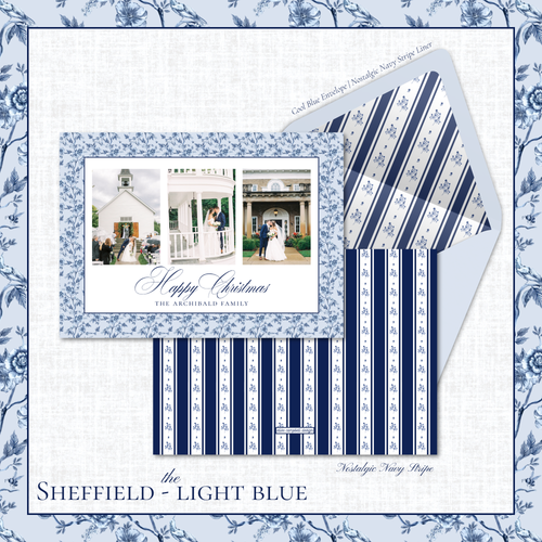 Load image 1 in gallery view. Sheffield Holiday Card | Horizontal | Light Blue
