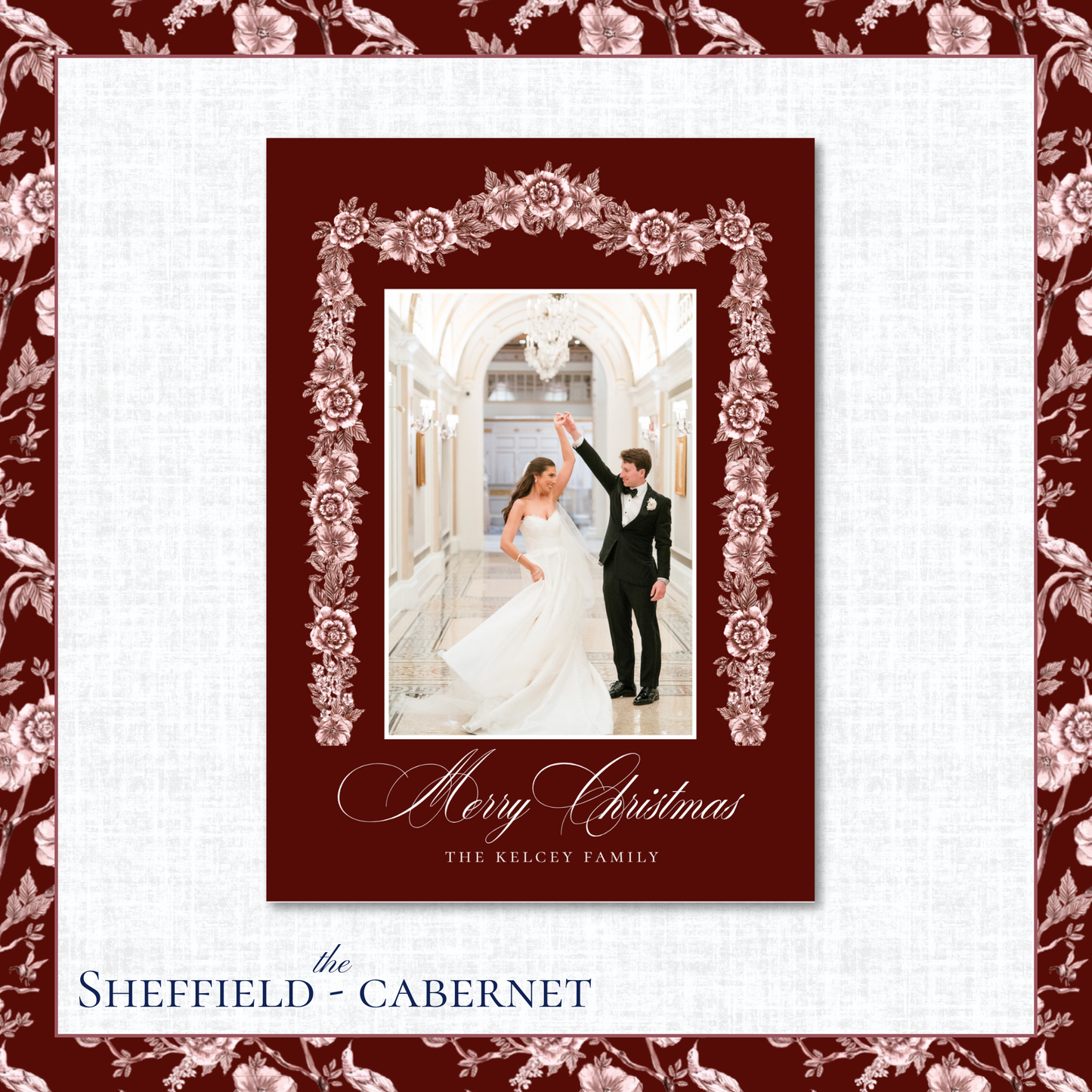 Sheffield Holiday Card | Vertical | Cabernet