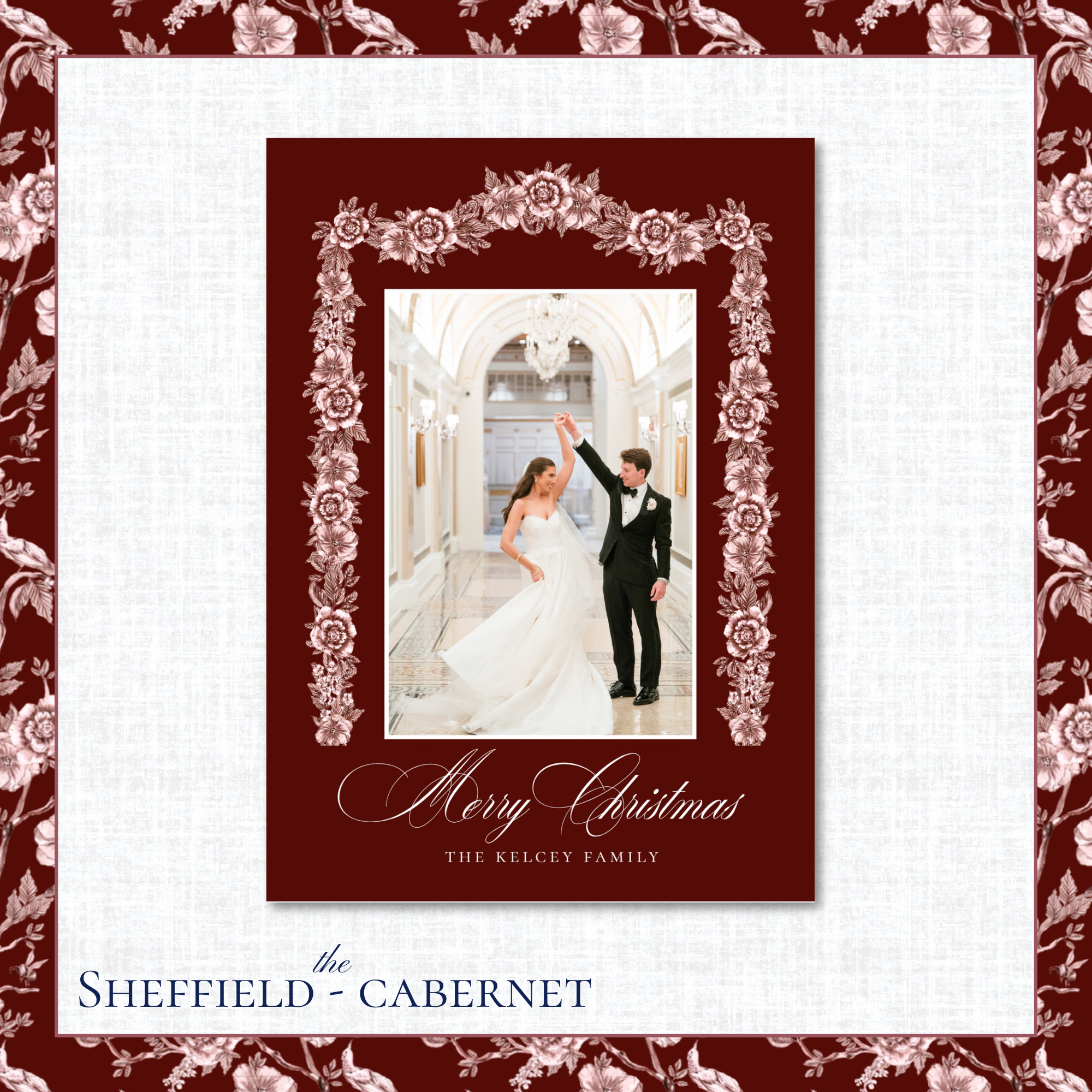 Sheffield Holiday Card | Vertical | Cabernet