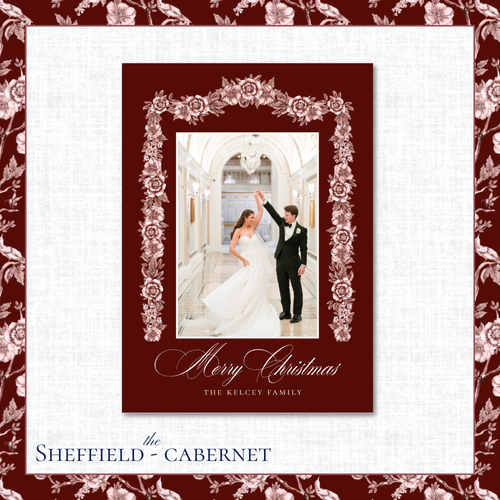 Load image 1 in gallery view. Sheffield Holiday Card | Vertical | Cabernet