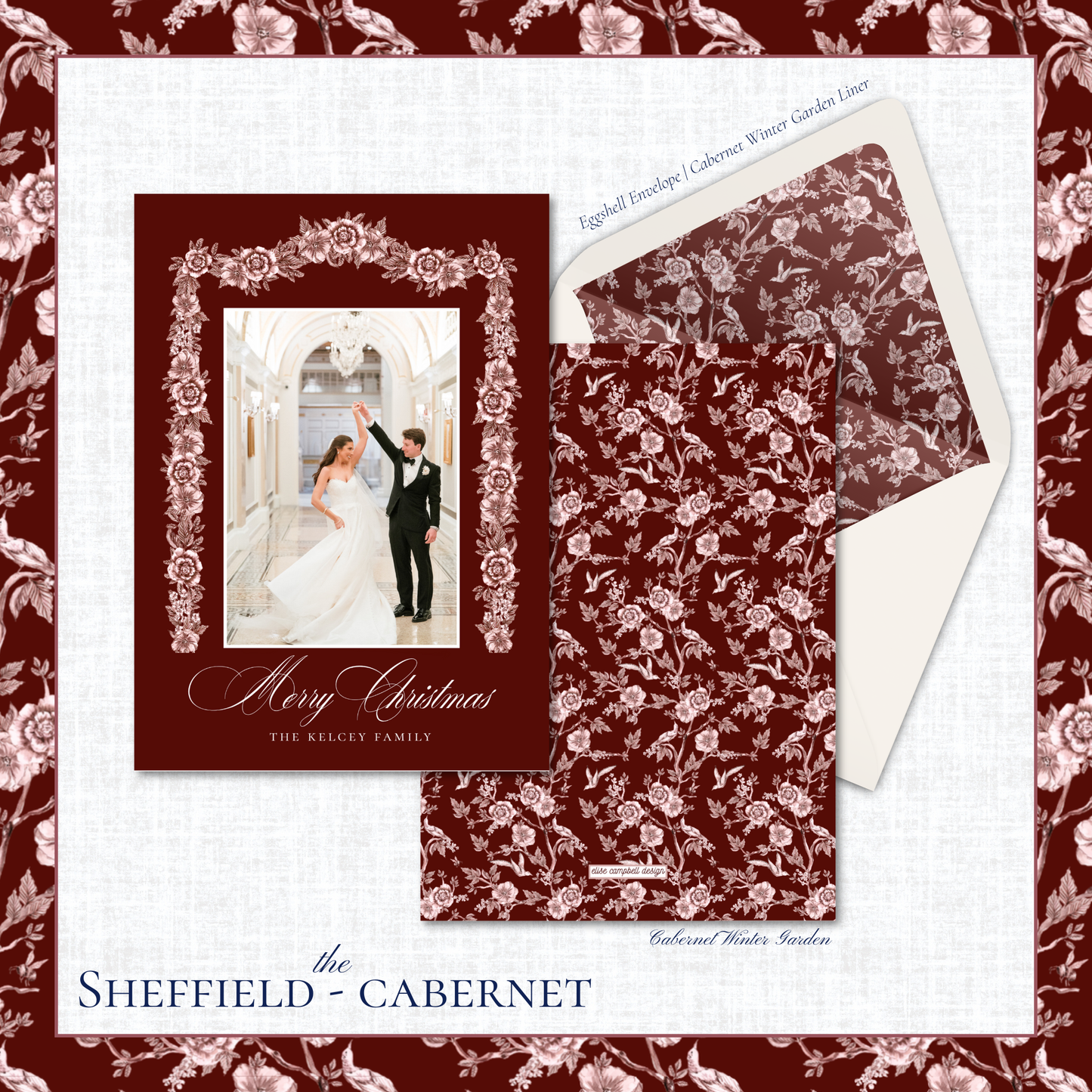 Sheffield Holiday Card | Vertical | Cabernet