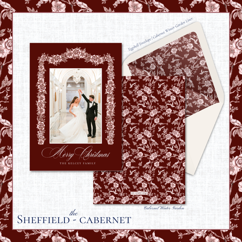 Load image 1 in gallery view. Sheffield Holiday Card | Vertical | Cabernet