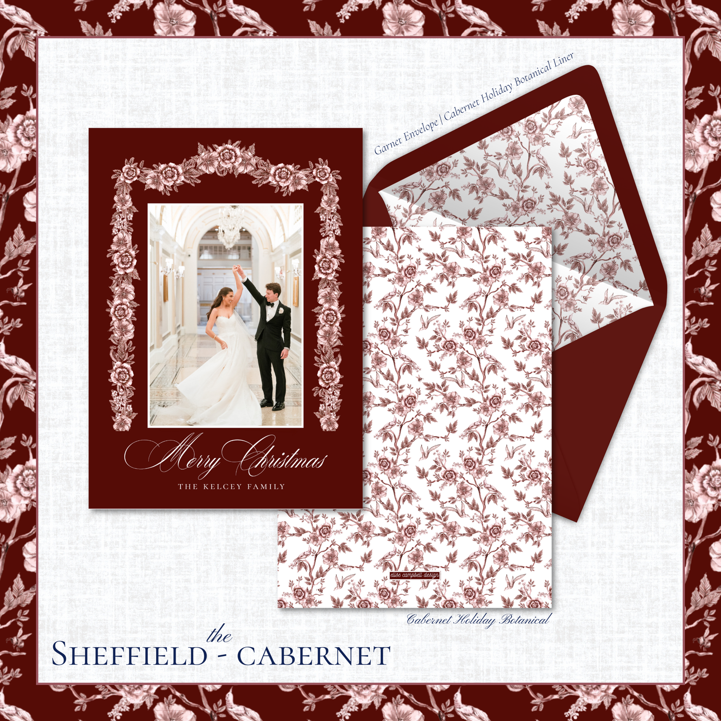 Sheffield Holiday Card | Vertical | Cabernet