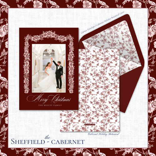Load image 1 in gallery view. Sheffield Holiday Card | Vertical | Cabernet