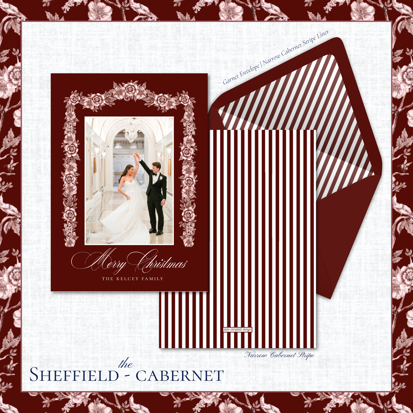 Sheffield Holiday Card | Vertical | Cabernet