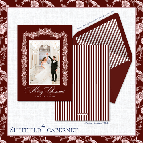 Load image 1 in gallery view. Sheffield Holiday Card | Vertical | Cabernet
