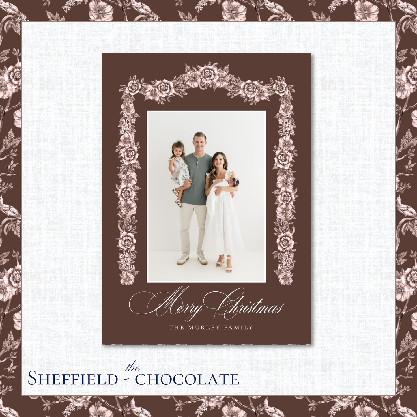Sheffield Holiday Card | Vertical | Chocolate