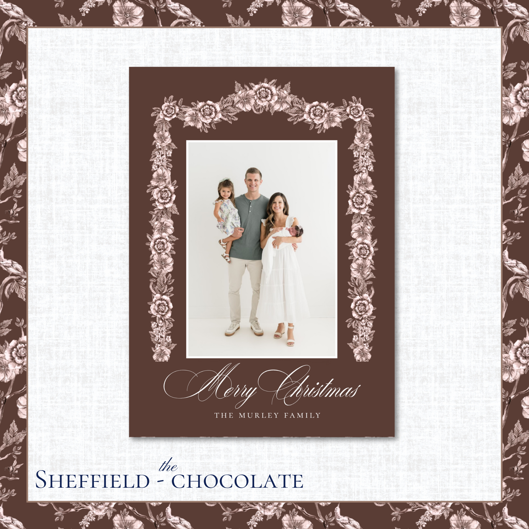 Sheffield Holiday Card | Vertical | Chocolate
