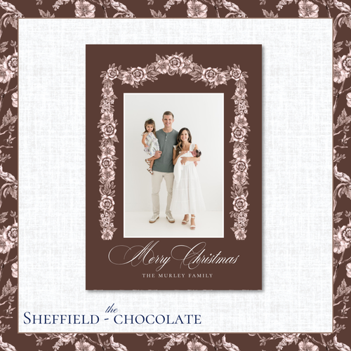 Load image 1 in gallery view. Sheffield Holiday Card | Vertical | Chocolate