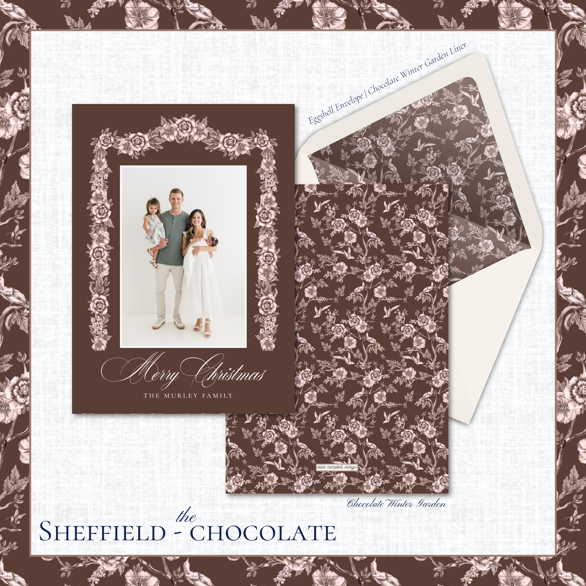 Sheffield Holiday Card | Vertical | Chocolate
