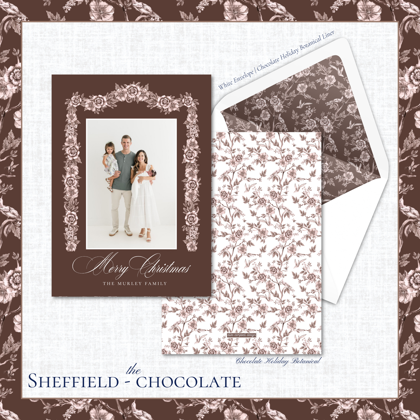 Sheffield Holiday Card | Vertical | Chocolate