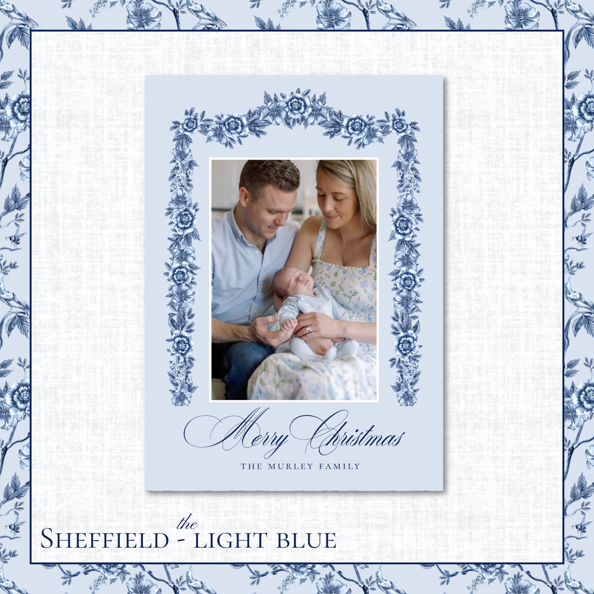 Sheffield Holiday Card | Vertical | Light Blue