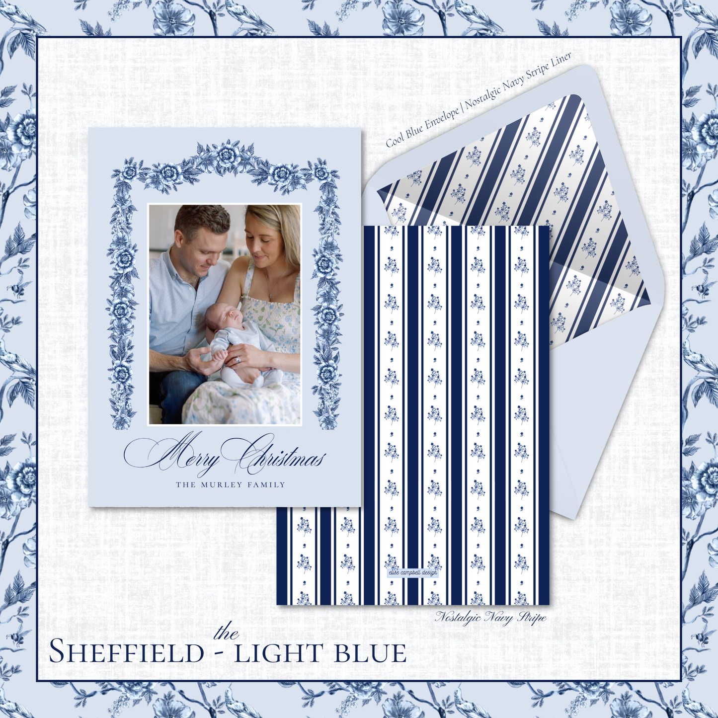 Sheffield Holiday Card | Vertical | Light Blue