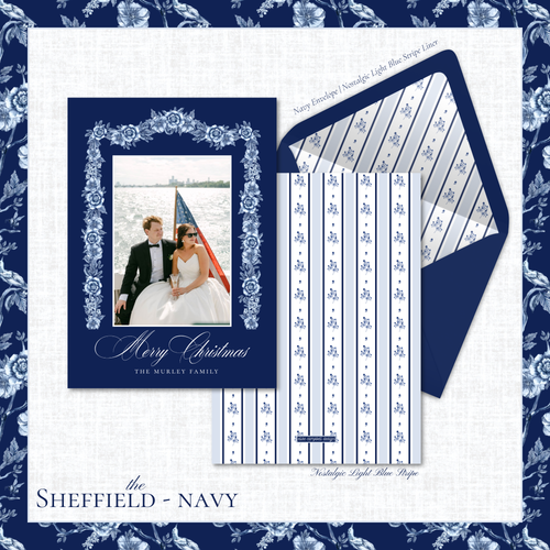 Load image 1 in gallery view. Sheffield Holiday Card | Vertical | Navy