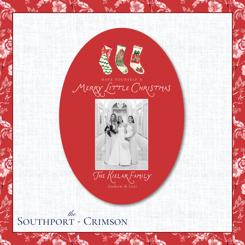 Load image 1 in gallery view. Southport Holiday Card | Vertical | Crimson