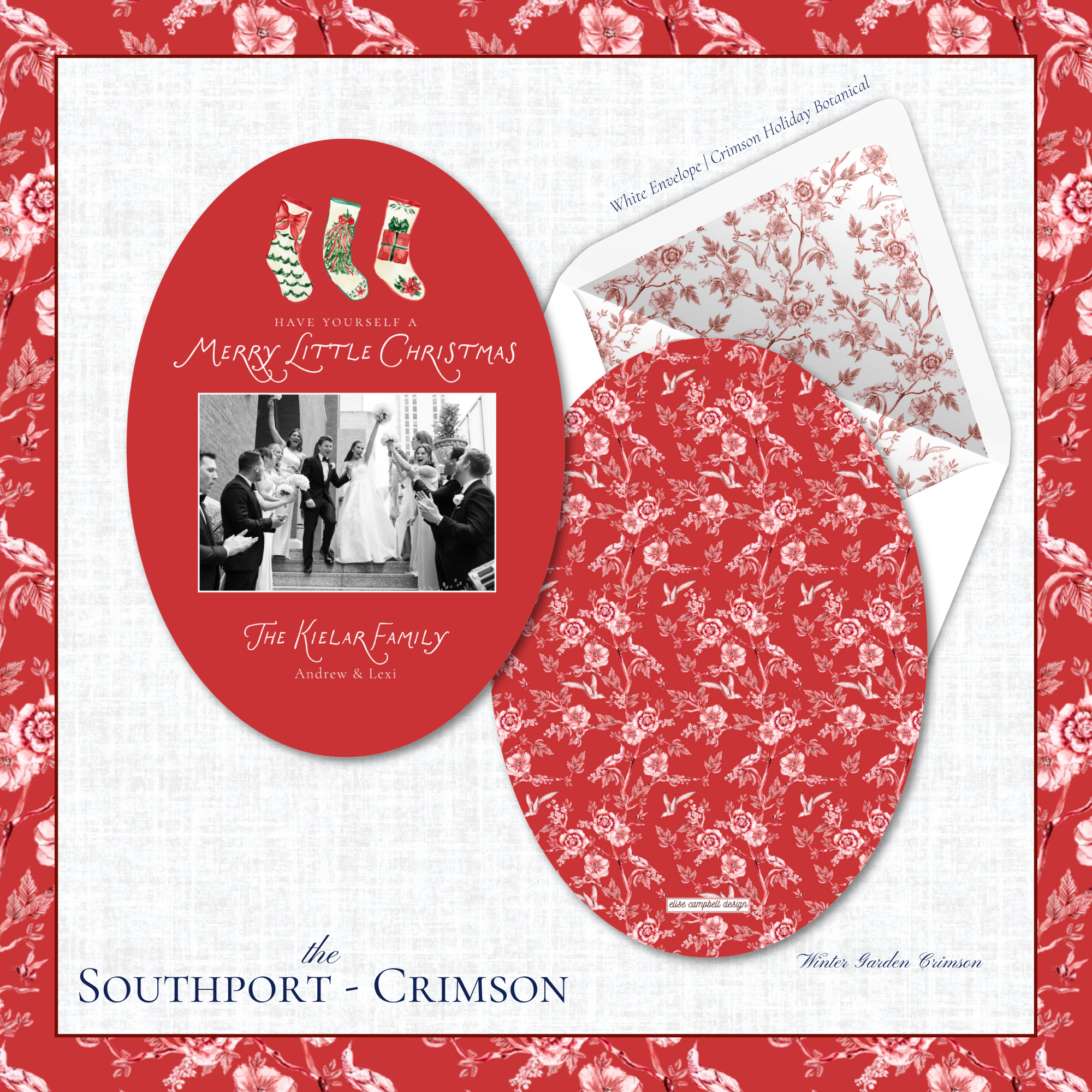 Southport Holiday Card | Vertical | Crimson