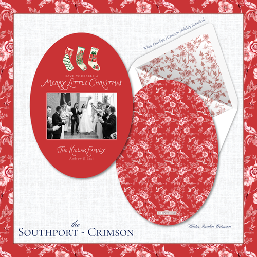 Load image 1 in gallery view. Southport Holiday Card | Vertical | Crimson