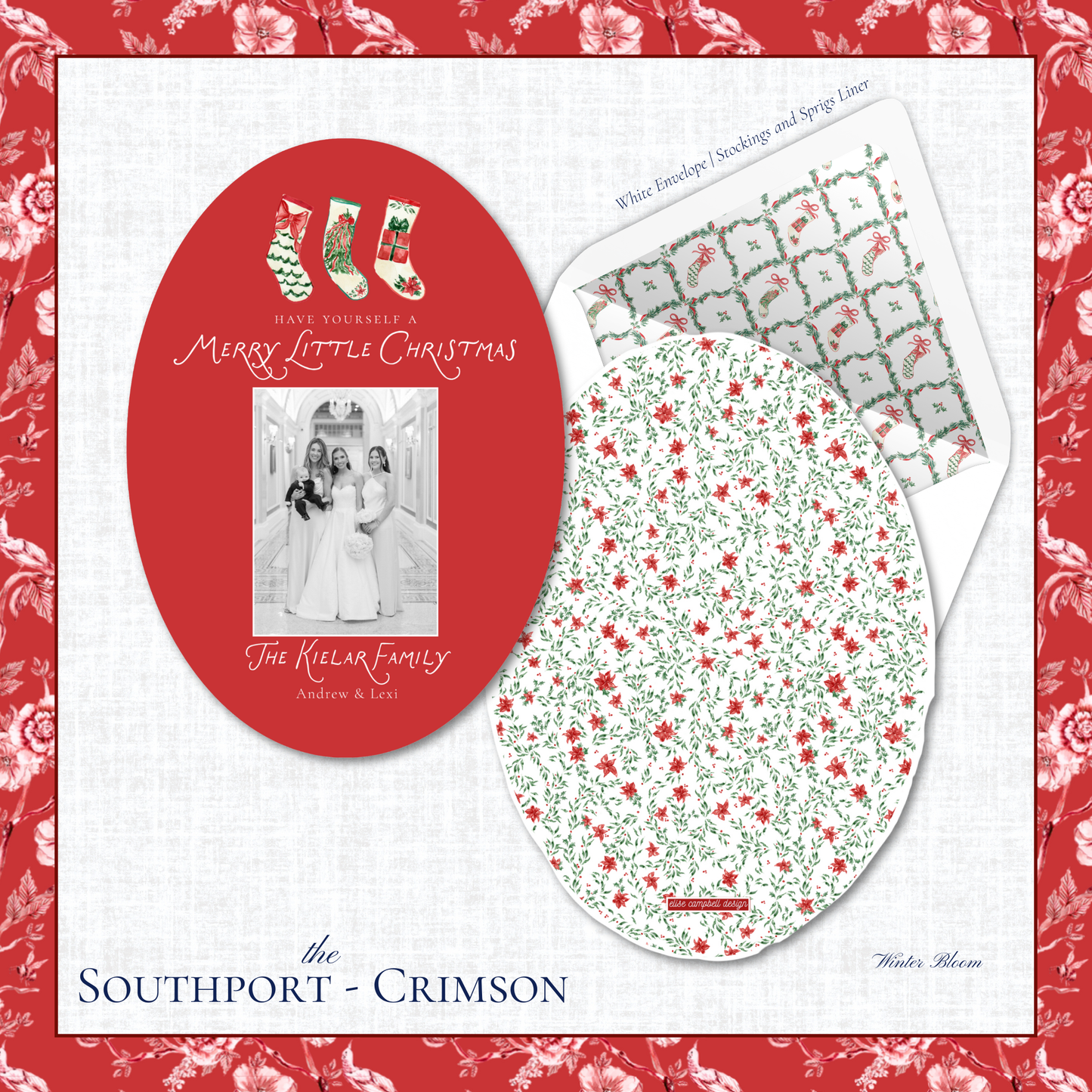 Southport Holiday Card | Vertical | Crimson