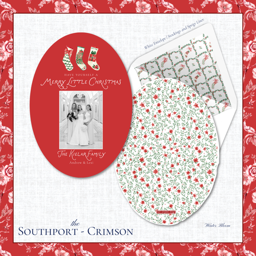 Load image 1 in gallery view. Southport Holiday Card | Vertical | Crimson