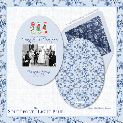 Load image 1 in gallery view. Southport Holiday Card | Vertical | Light Blue