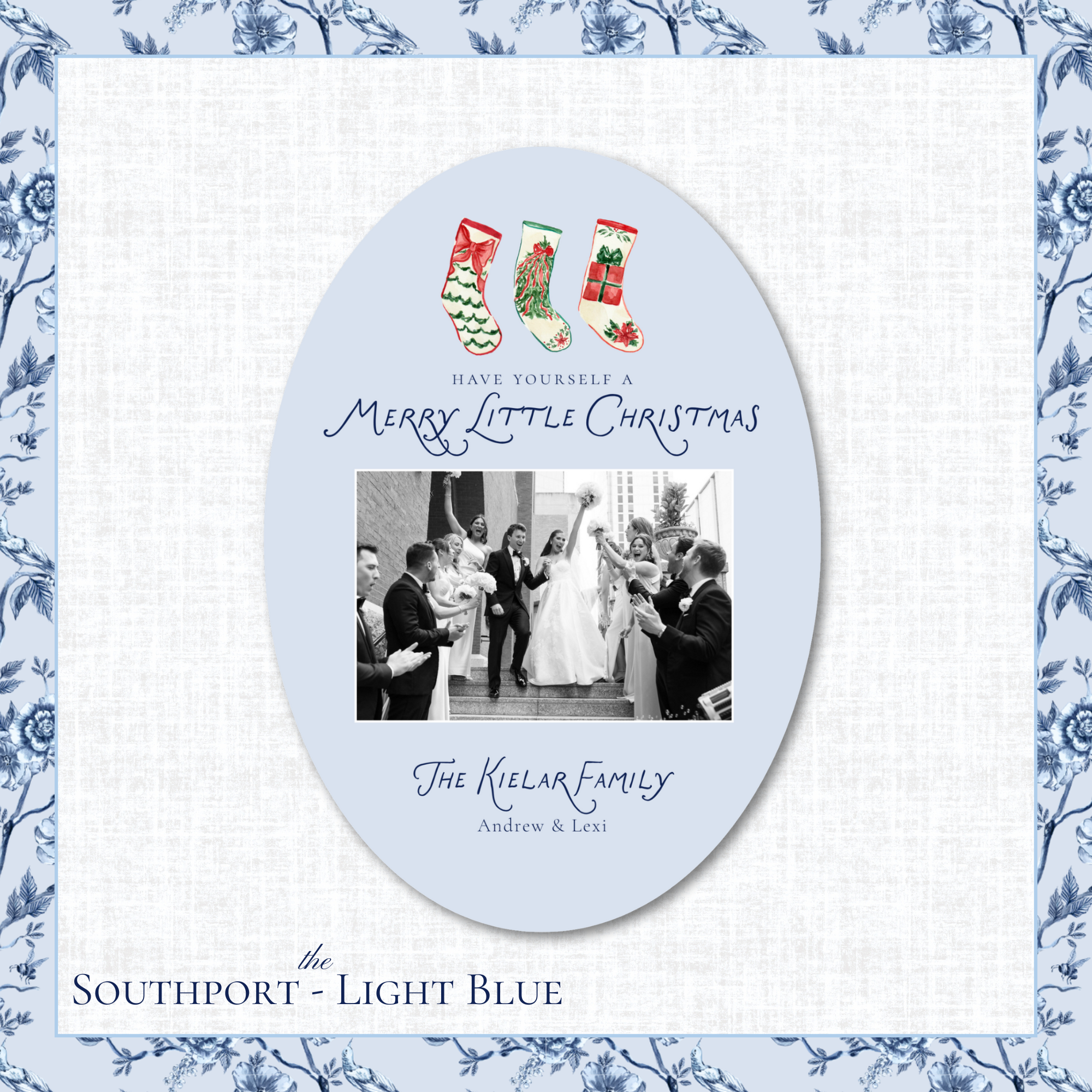 Southport Holiday Card | Vertical | Light Blue