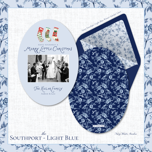Load image 1 in gallery view. Southport Holiday Card | Vertical | Light Blue