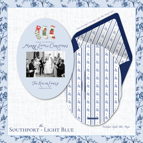Load image 1 in gallery view. Southport Holiday Card | Vertical | Light Blue