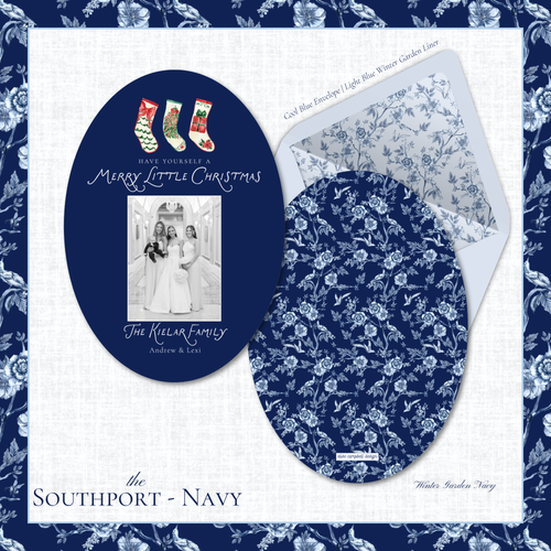 Load image 1 in gallery view. Southport Holiday Card | Vertical | Navy